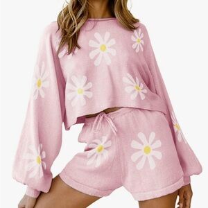 Super soft knit pajama lounge set, 2 piece outfit